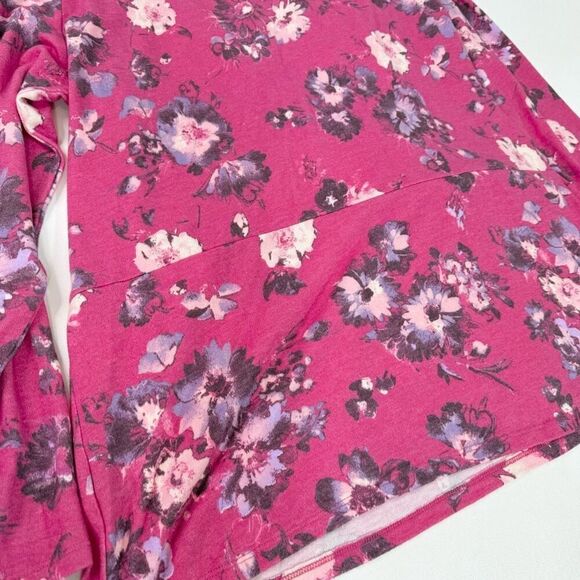 DG2 Top Womens 2X Pink Floral Long-Sleeve Crew-Neck Blouse Cottage Core New - Picture 10 of 10